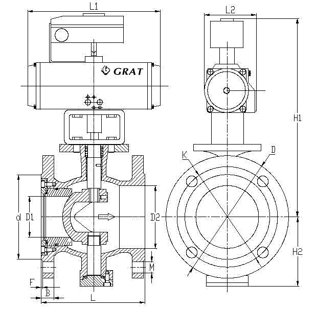 Flange End Vacuum Ball Valve with Pneumatic Actuator