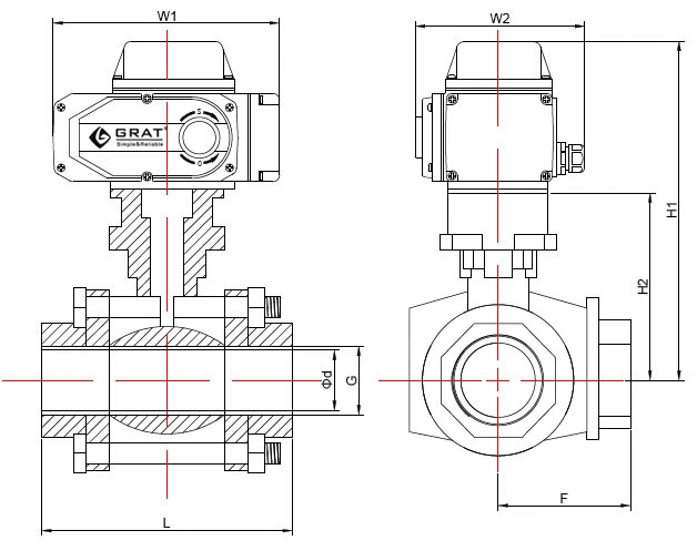 3 Way Multi Control Ss Ball Valve with Electricity Motorized Actuator