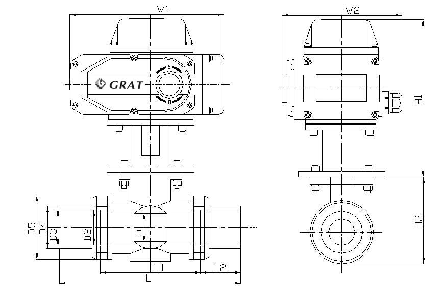 ASME B16.1 Double Flange Pn16 Double Eccentric Motorized Butterfly Valve