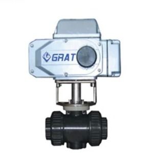IP67 DN40 صمام كرة PVC محرك الحرارة الطبيعية مع عامل كهربائي